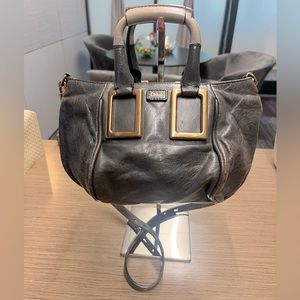 *SOLD**CHLOE Leather Crossbody Handbag in a beautiful Blue-ish Gray Denim color.